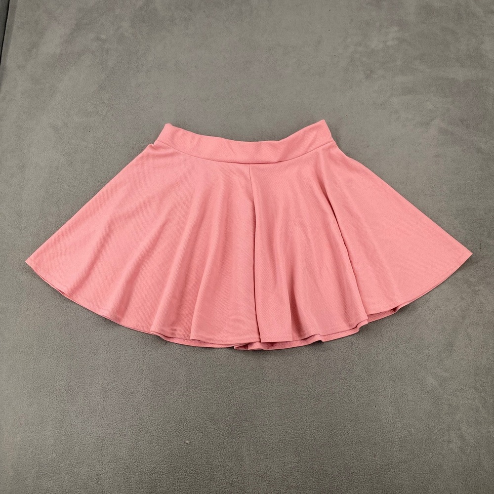 Urban Coco Pink Skater Skirt Textured Stretch Mini Flared Pull On 6330